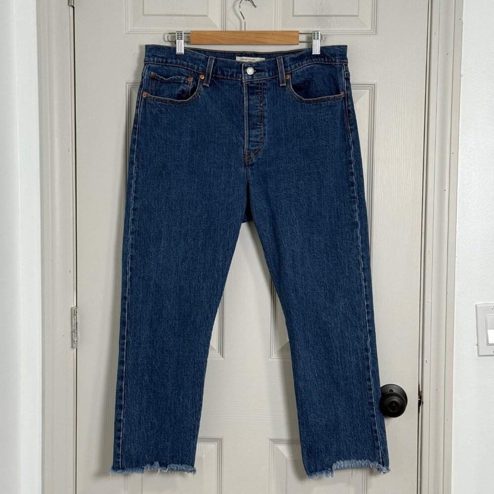 Levi's Straight Leg Jeans in Dark Blue Denim